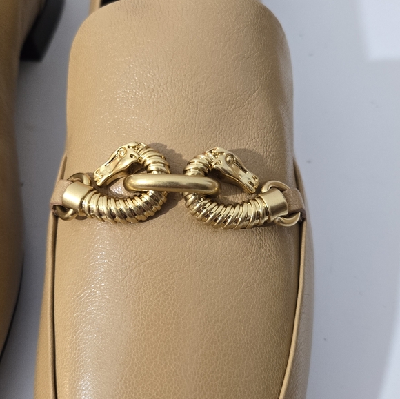 Tory Burch Jessa Loafer Ginger Shortbread Gold Dragon Slip On Flats Women's 10.5 - Picture 6 of 14